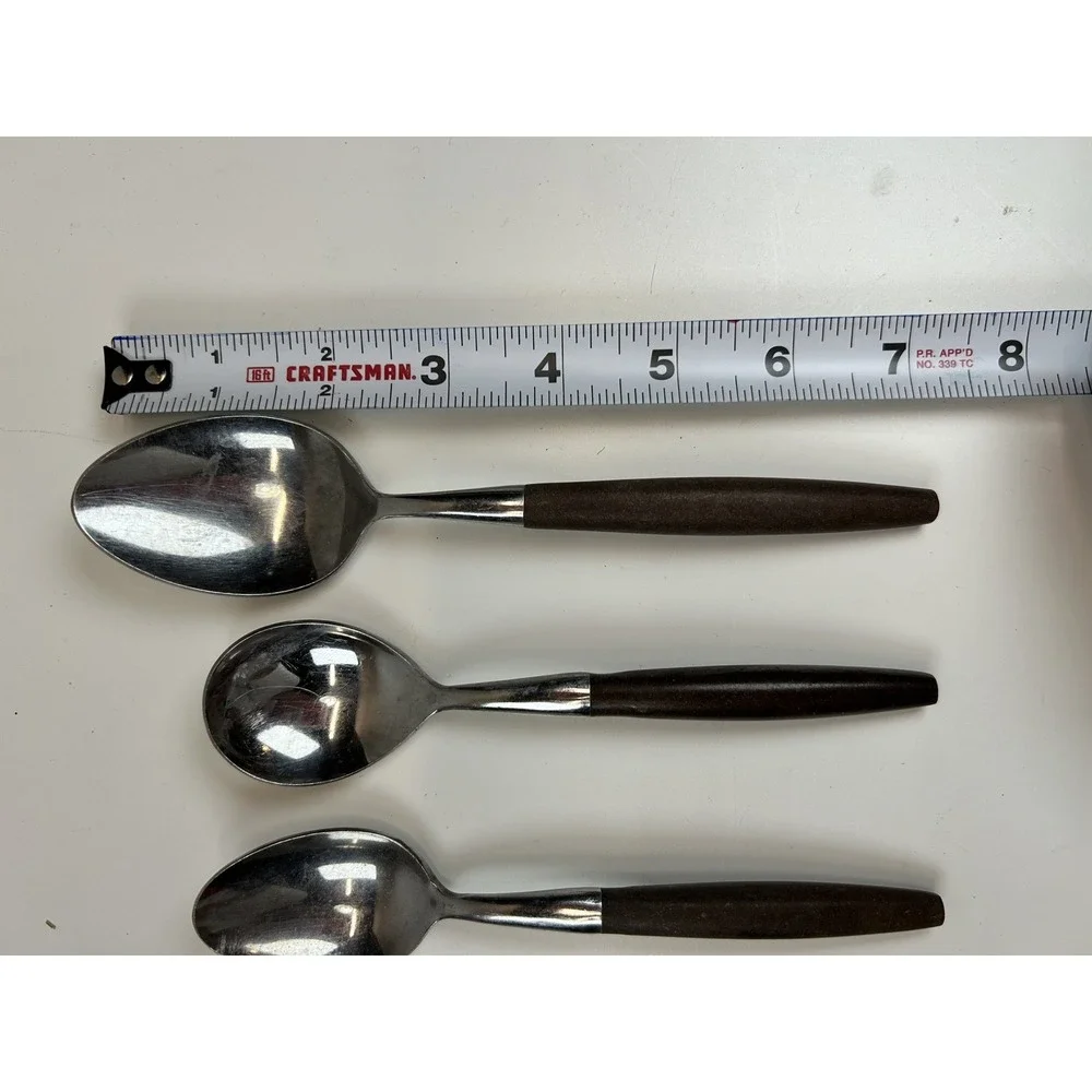 Supreme Cutlery 5 Piece Stainless Steel Flatware Spoons with faux‎ wood -  Japan